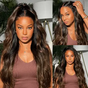 【LIVE SALE】Nadula Black To Chestnut Brown Ombre Yaki Straight 13x4 Lace Frontal Wig With Drawstring Human Hair Natural Density Invisible Knots Glueless Put On And Go Beginner Friendly 18''-24'' Fit
