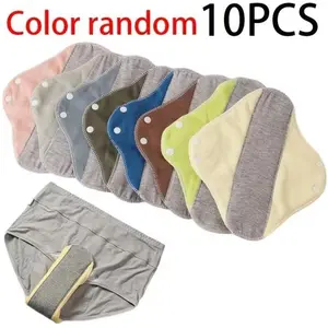 Washable Reusable Panty Liners (4/10 Pack) - Soft Cotton Non-Slip Reusable Pads for Adult Urine Leakage & Menstrual Use, Ideal for Sports & Outdoor Activities