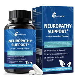 Nerve & Peripheral Neuropathy Support Supplement with 1200mg R-Alpha Lipoic Acid L-Carnitine Vitamin B12 B1 B6 D3 E Folate Lions Mane NAC Magnesium Turmeric - Liver Detox, Antioxidant & Mental Support
