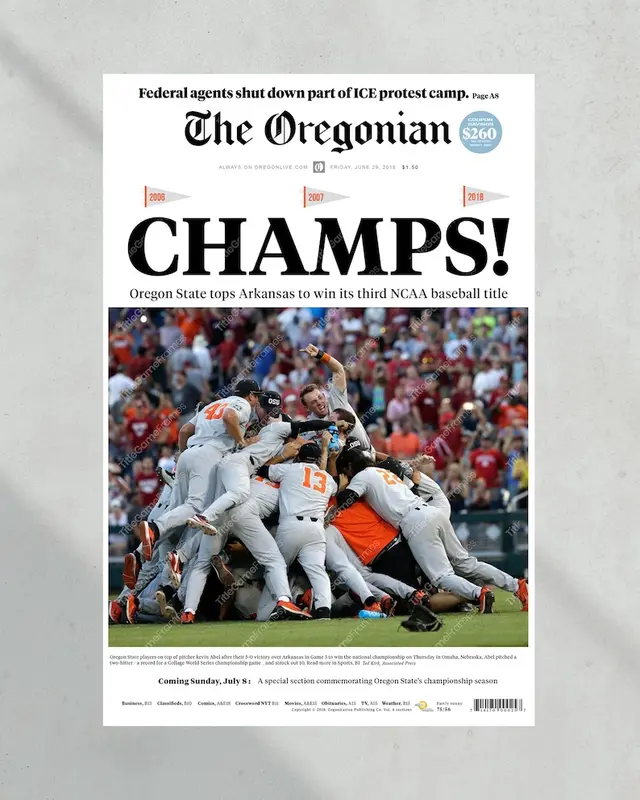 2018 Oregon State Beavers College Baseball World Series Champions