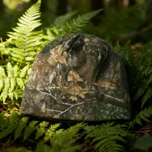 Camouflage Beanie Skull Knit Hat for All Seasons Rugged Outdoor Look Versatile Cold Weather Wear with Unique Skull Knit Detail