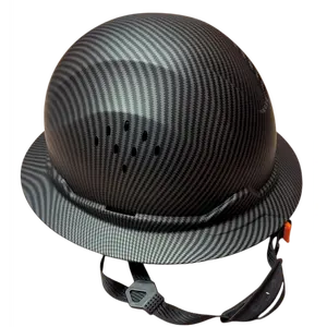 Vented Full Brim Hard Hat with 6-Point Ratchet Suspension, Carbon Fiber Pattern Design, Lightweight Construction Safety Helmet for Industrial Work, Job Site, Mining, and Outdoor Projects