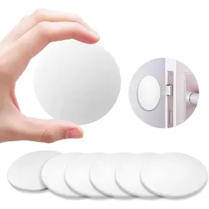 Door Stoppers Wall Protector - 3.15" Large White Silicone Door Bumpers (6 Pack) with Strong Thickened Adhesive - Shock-Absorbent Protectors to Cover Dents and Prevent Wall Damage from Door Knobs