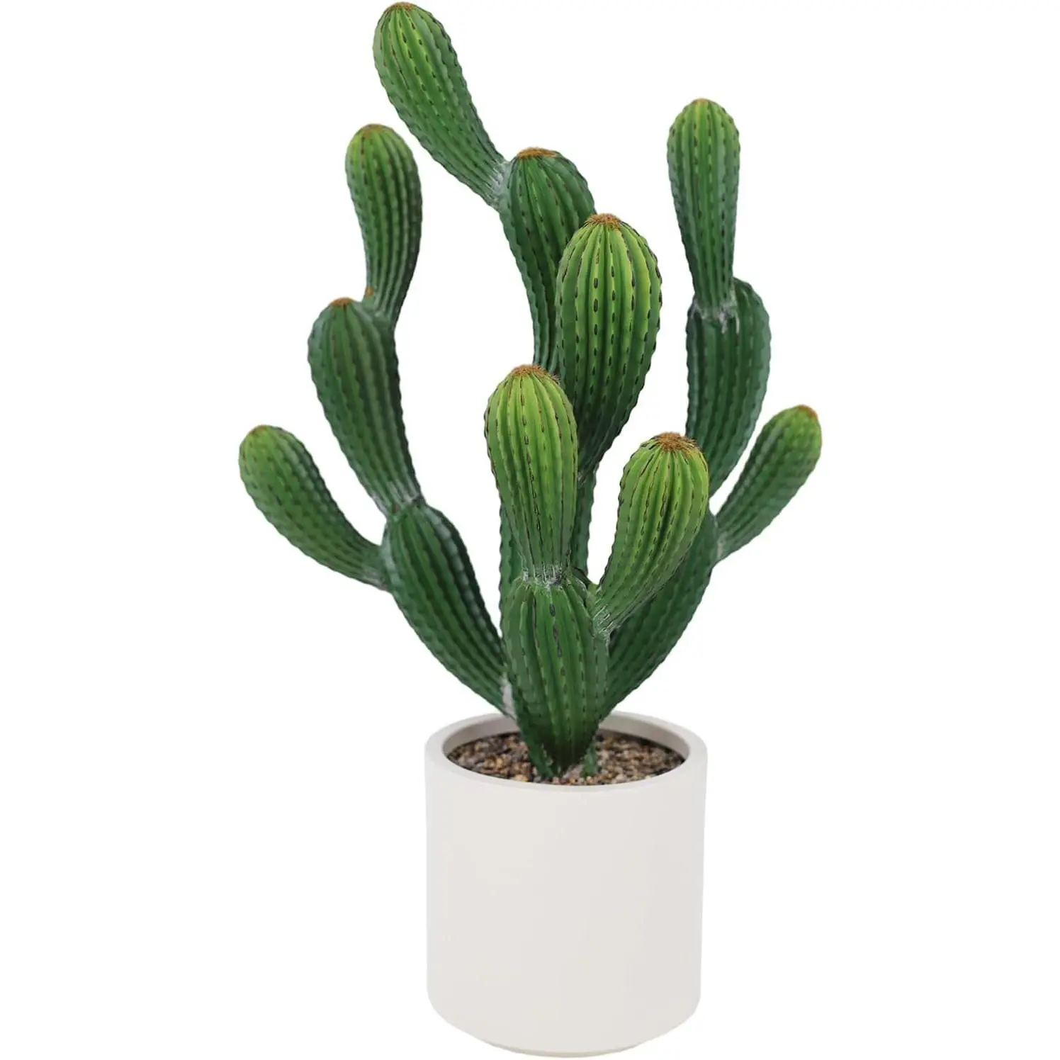 GARVEE Artificial Cactus Plant, Tall UV Resistant Faux Cactus Plant, Realistic Texture Tall Fake Plant, Faux Desert Cacti Plant with Planter,Green 4