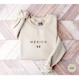 Mexico Pullover Sweatshirt, Mexico Crewneck Shirt, Mexico Travel Souvenir Gift, Mexican Flag