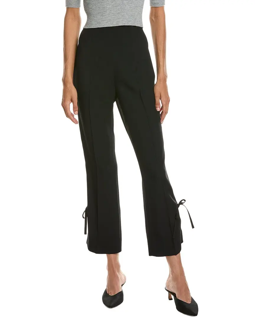Prada Bow Embellished Cropped Crepe Straight Leg Pant
