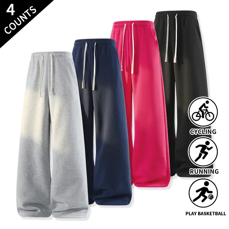 Men’s Sweatpants 4-Pack – Elastic Waist with Drawstring, Athletic Casual Streetwear