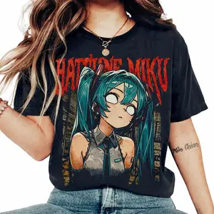 Hatsune Miku T-Shirt, Bootleg Vintage Shirt,  Retro Streetwear Unisex Fan Gift Cotton Tee, Y2K Casual