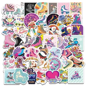 50 sheets of roller skates and mobile phone/tablet personalized DIY decorative stickers, repositionable stickers