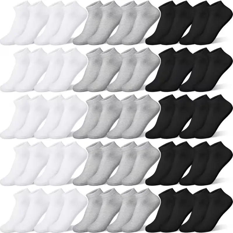 48 pairs of men's cushioned socks, comfortable and breathable low cut casual socks, suitable for sports 48 pairs of men's cushioned socks, comfortable and breathable low cut casual socks, suitable for sports