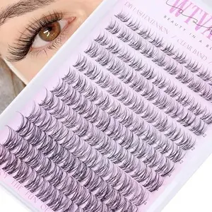 Natural Lash Clusters Venus Wispy Cluster Eyelash Extensions Invisible Thin Band Eyelash Cluster 8-16mm DIY Lash Extensions with Clear Band Individual Lashes Clusters Natural Look by WTVANE