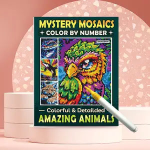 Mystical Mosaic Coloring Book for Adults, Digital Color by Number Art Therapy, Stress Relief Adult Activity Book, Coloring Pages Books, Unique Gift Idea