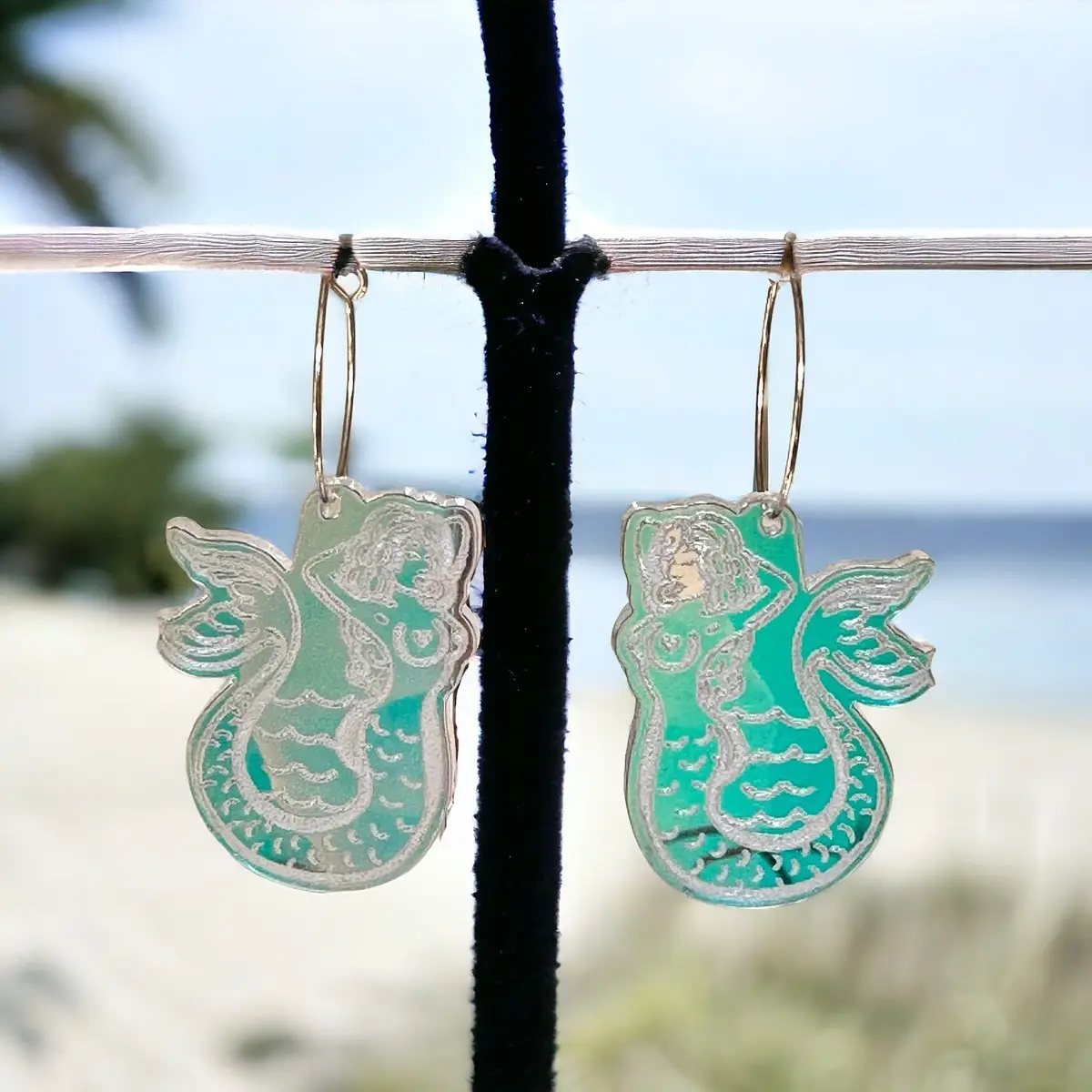 Retro Tattoo Mermaid Earrings