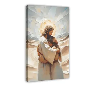 Jesus Hugging Woman Wall Art, Safe Haven Poster, Jesus Canvas Prints, Christian Spiritual Painting, Jesus And Girl Bible Art Pictures for Christian Home Decor