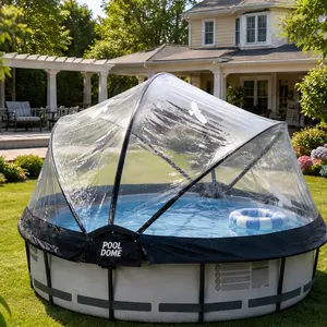 ARCH 12FT Round Pool Dome Enclosure All Weather Cover for Above Ground Frame Pools, Multifunctional Outdoor Pool Dome Keeps Water Clean & Warm, Black White Polyethylene, Fits 12 Foot Round Pools, Black White Color Options, POLYETHYLENE Material