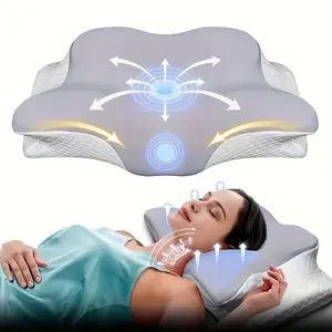 1 piece butterfly-shaped memory foam pillow, sleep neck contour support pillow, slow rebound, relaxing neck pillow, suitable for side, back, and stomach sleepers, machine-washable pillowcase, ideal gift