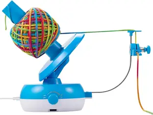 Electric Yarn Ball Winder for Crocheting| 10Oz Large Capacity Automatic Yarn Cake Winder Stepless Speed, Adjustable Weaving Ball Winders, Helper for Yarn Collection Lovers, Navy Blue HT-MYLEC
