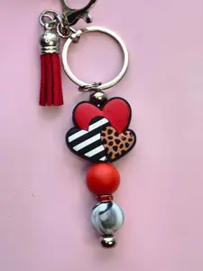 Heart Beaded Keychain