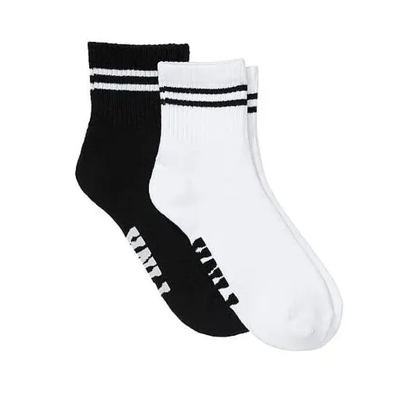 PINK Two Pack Comfy Quarter Socks