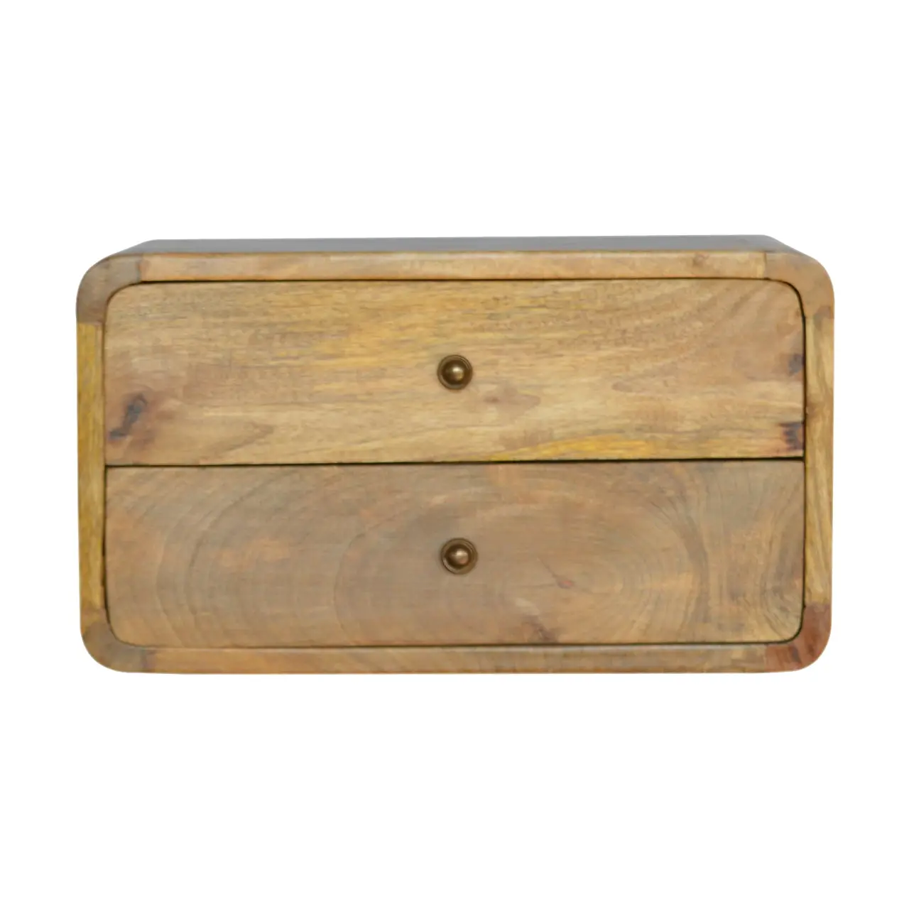 Floating Oak-ish Nightstand - 2-Drawer Wall-Mounted Design