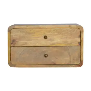 Floating Oak-ish Nightstand - 2-Drawer Wall-Mounted Design