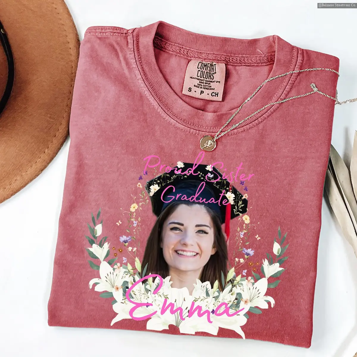 Custom Photo Graduate Shirt, Family Graduation TShirt, High School Grad Photo Tee, Personalized Class Of 2025 , Special Gift Shirt