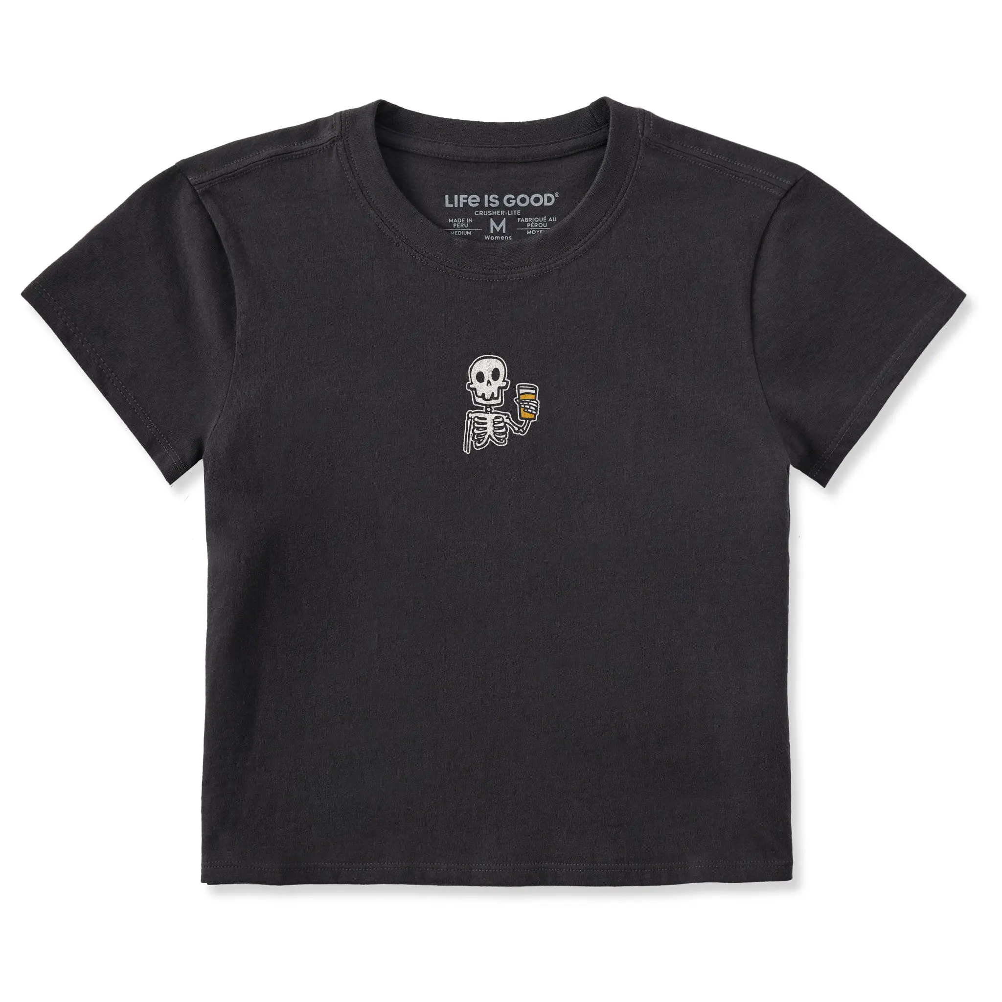 Women's Skeleton w Beer Crusher-LITE Shrunken Tee