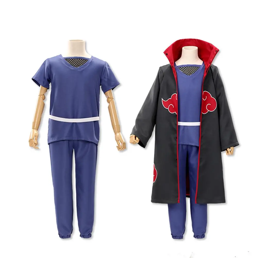 Unisex Akatsuki Red Cloud Cosplay Cloak Suit, China Official Authorized Costume with Itachi, Hidan, Pein, Sasori, Deidara Themes, Polyester Clothes for DIY Cosplay Hobbies