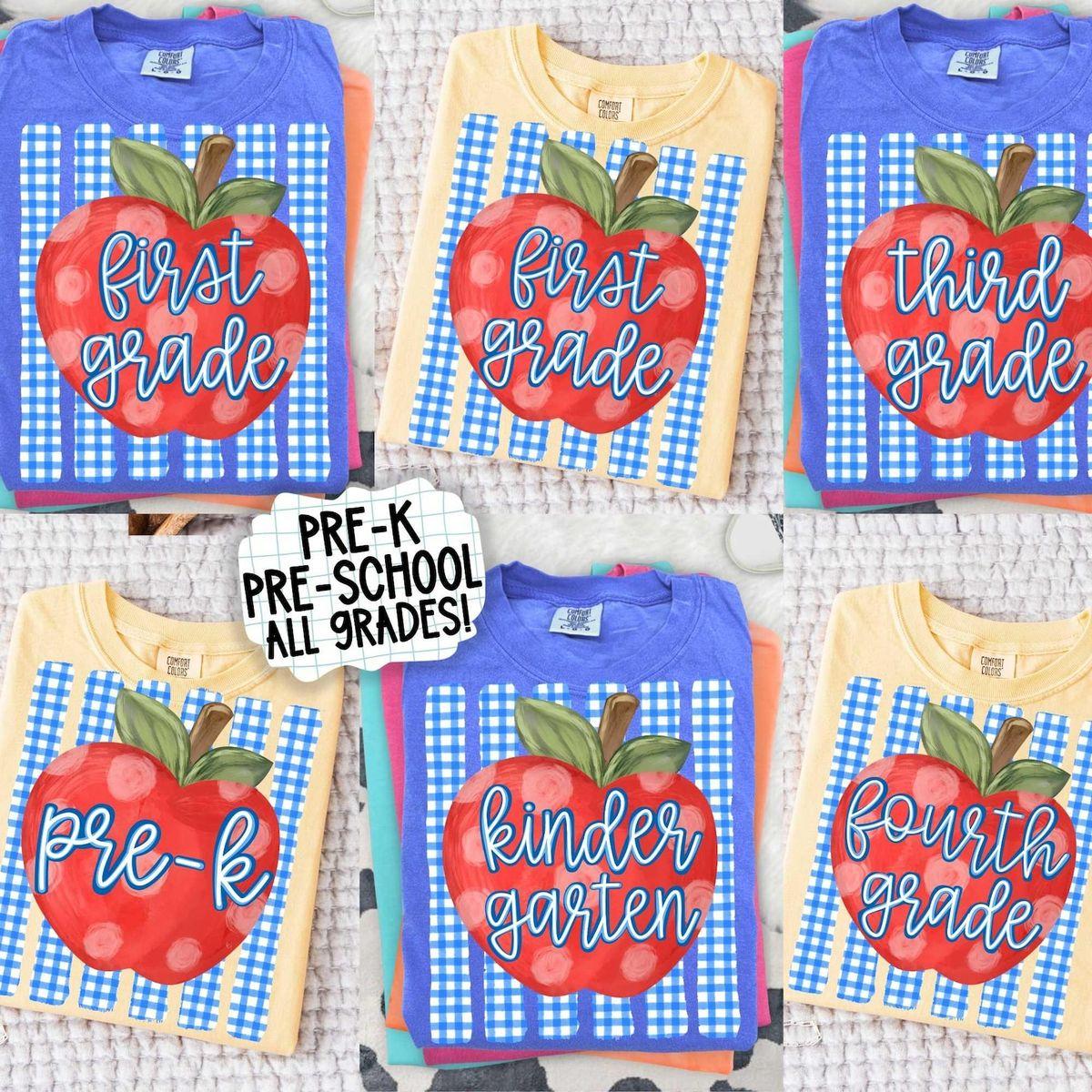 Preppy Back To School Shirt Coquette Polka Dot Apple Grades Kindergarten Pre K Pre School 1st 2d 3d 4th 5th Doodle Hand Drawn Teacher Shirt – Squirrel Corner