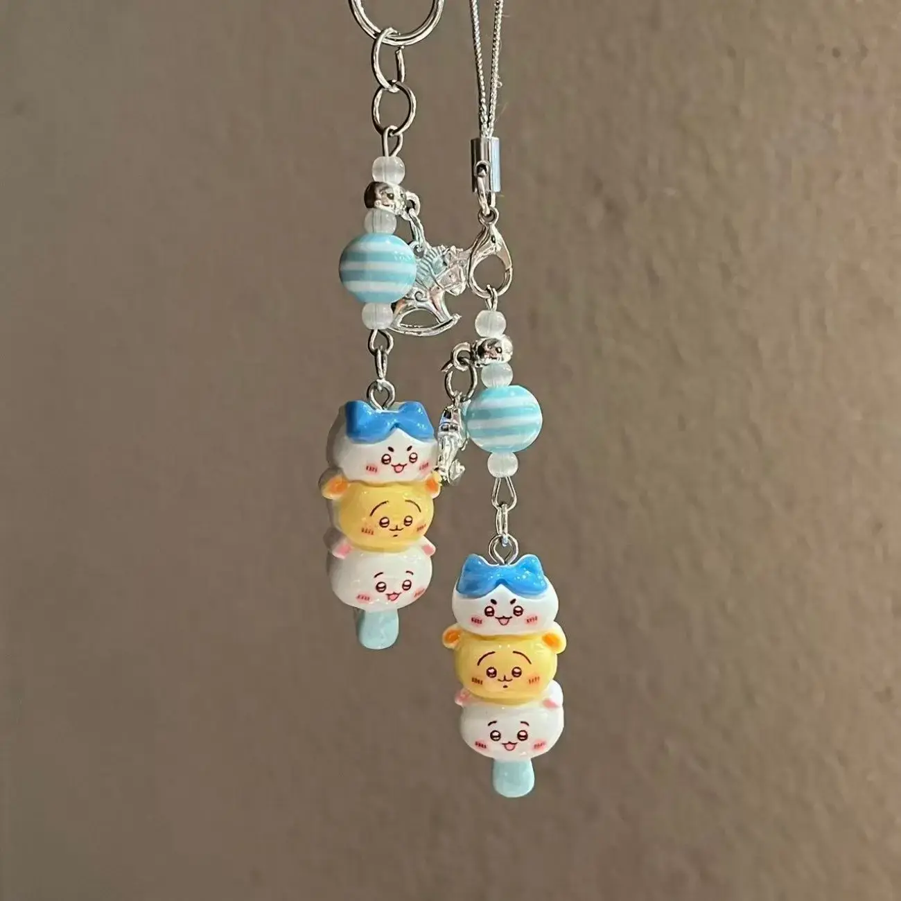 Dango Keychain Kawaii Usagi Hachiware Cartoon Resin Bag Charm Cute Phone Strap Decoration Gift Random Style Creative