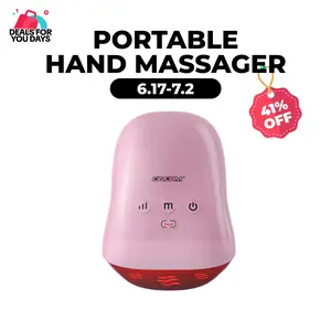 CINCOM Palm-Graspable Portable Vibratory Hand Massager (Rose) - Cordless, USB Rechargeable, Adjustable Vibration Intensity, Comfort Heat, Auto-Off, Ideal for At-Home Spa & Gifting (Hand-Based Massage Device)