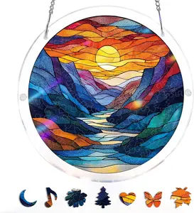 Acrylic Puzzle Suncatcher 83 Pieces, Moonlit Riverscape Sun Catchers Puzzle, DIY SunCatchers Puzzles Window Hanging, Home & Garden Decor, 7.4 in