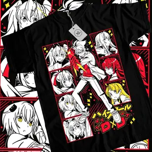 High School DxD Rias Gremory T-shirt Akeno Himejima,Issei ,Girl,Shirt All Size color, Waifu Manga Graphic Tee, Japanese Aesthetic Unisex Streetwear Crewneck Short Sleeve Shirt for Men & Women