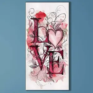 5D DIY Full Diamond Round Diamond Painting - Diamond Art Kit Heart Letters Mosaic, Canvas - DIY Decoration Painting, Home Wall Decor, Perfect for Halloween and Christmas, Independence Day, Birthday, and Anniversary Gifts, Diamond Painting Kits