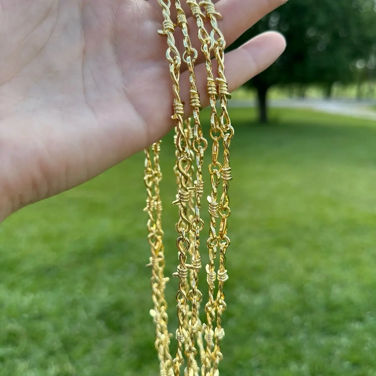 Gold Barbed Wire Necklace