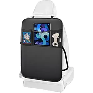 Back Seat Protector, 1Pc Waterproof Oxford Seat Back Protector, Seat Back Protector For Kids, Seat Back Protector For Kids' Feet For Car Seat (1pc-3 Pockets)