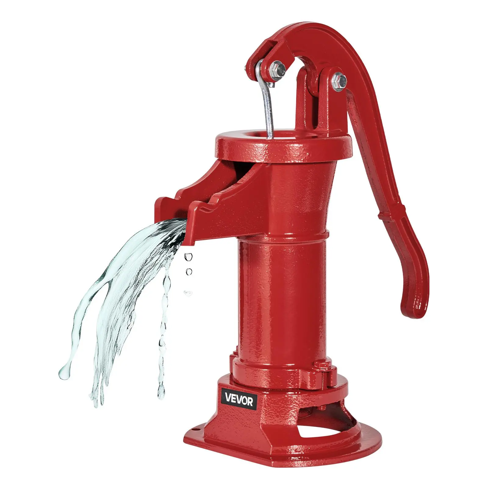 【summerfinds】VEVOR Well Hand Pitcher Pump,25 ft Maximum LiftAntique Cast Iron Manual Hand Water PumpNPT 1-1/4 in ConnectionEasy InstallationOld Fashioned for Outdoor GardenPondBackyardFarmRed