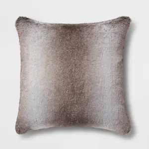 Neutral Faux Fur Throw Pillow - Threshold