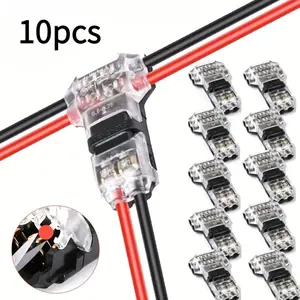 T-Tap Wire Connectors, 2-Pin Wire Splice Connectors for 24-20 AWG, Solderless No Stripping 3 Way Wire Connector for LED Strip