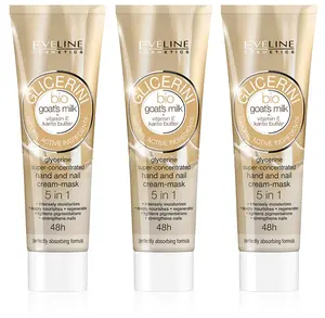 Eveline Cosmetics Glycerin Bio Goat's Milk Hand and Nail Cream-mask (travel size) SET OF 3 Moisture Moisturizing