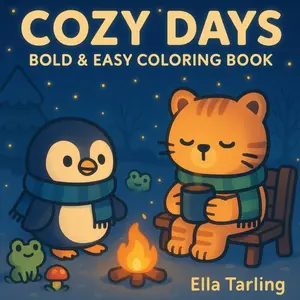Cozy Days: Bold & Easy Coloring Book for Kids & Adults: Adorable Animal Friends Enjoying Comfy Hygge-Inspired Moments for Fun, Relaxation, and Stress Relief Paperback