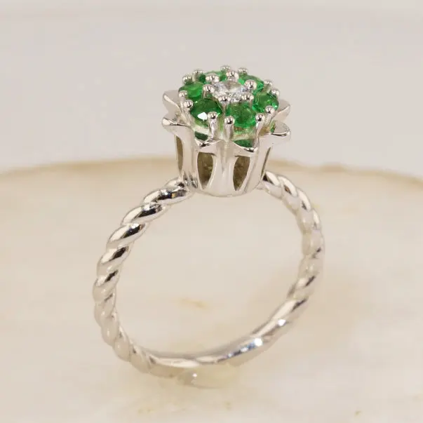 Large Tulip Rings™- Sterling Silver Birthstones