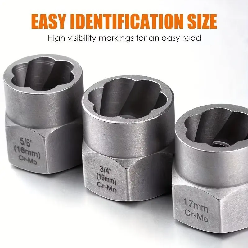 HOMEFISH 14pcs Nut Extractor Set | Tool for Removing Nuts with 13 Bolt And Nut Extractors, Plus 1 Hex Socket Adapter for 1/4" to 3/8" Drives