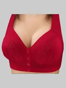 Women's Thin, Front-Open Button Vest-Style Bralette with Polyester Fabric and Adjustable Straps