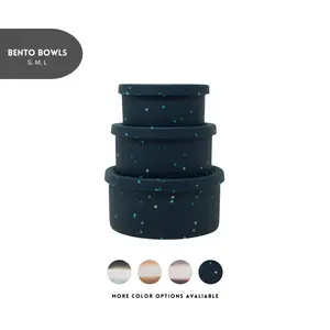 The Dearest Grey Leakproof Silicone Bento Bowls Kitchenware