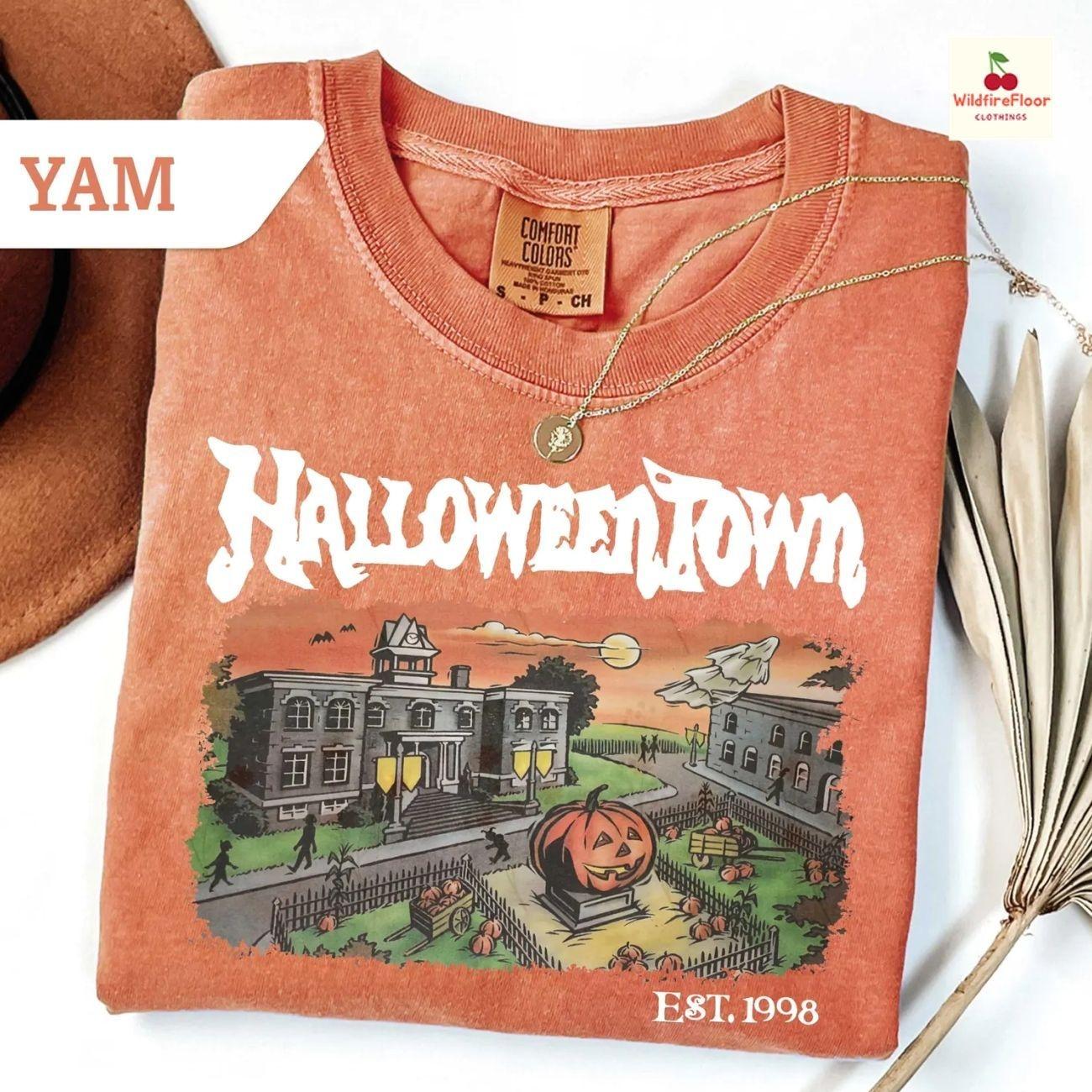 Comfort Colors® Halloween Town Shirt, Halloweentown Est 1998 Tshirt, Halloweentown University, Retro Halloweentown Shirt,Halloween Town Tee Unisex Womenswear Graphic Tops C08