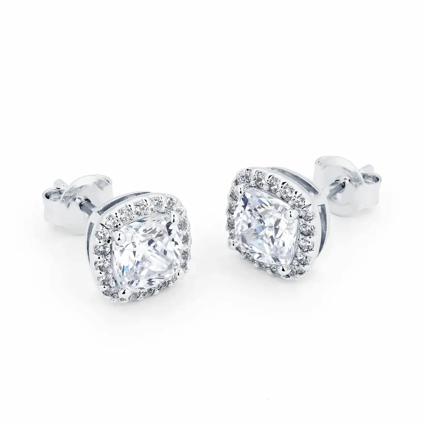 Sterling Silver needle Stud Earring for Women ,Halo Stud Hypoallergenic Earrings 5A Cubic Zirconia Earrings,Hypoallergenic Perfect Jewelry Gifts
