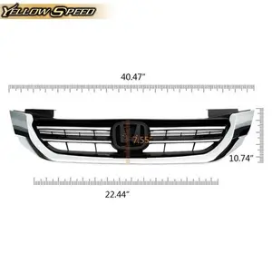Front Hood Bumper Grill Grille Assembly Fit For 2013-15 Honda Accord 4Dr Chrome