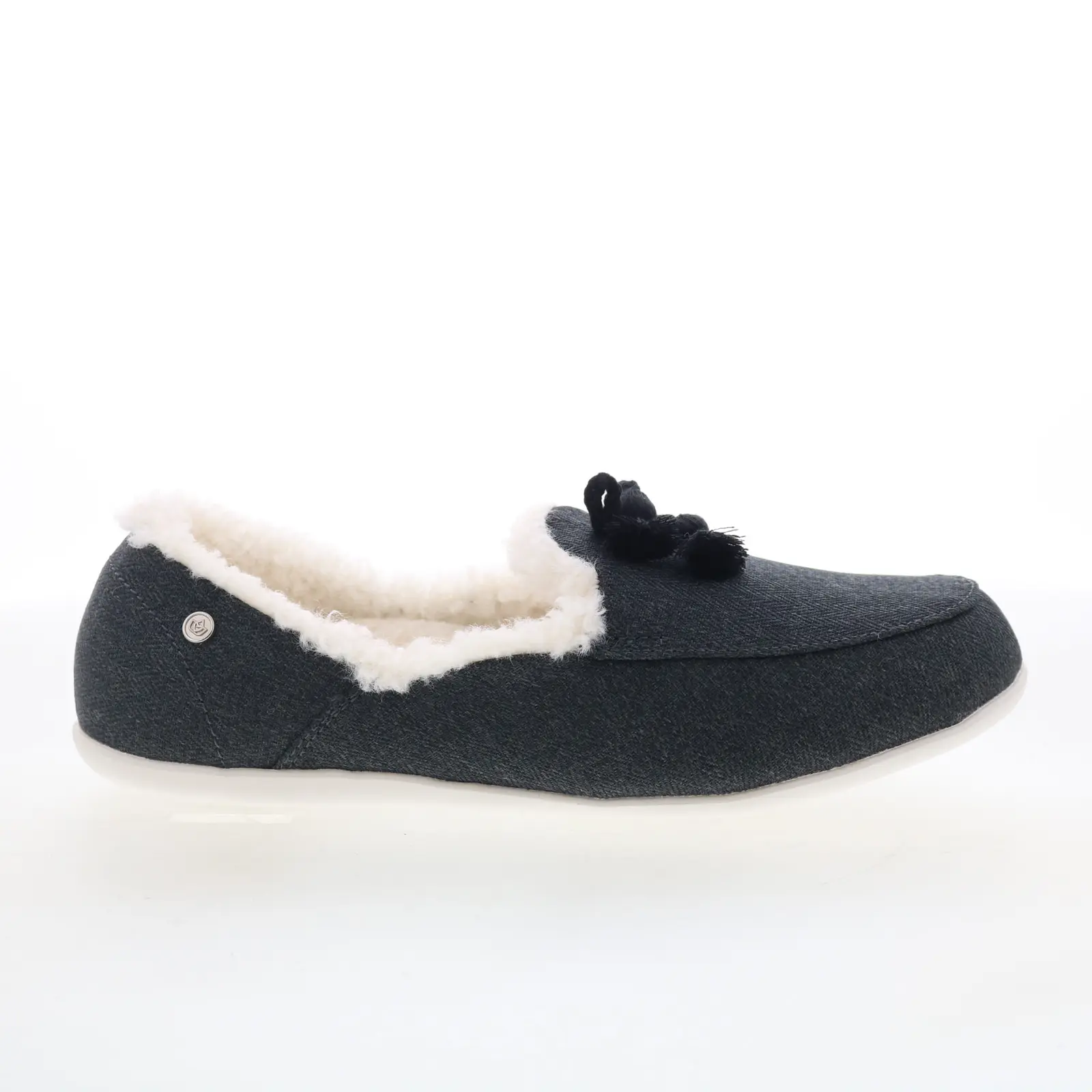 Spenco Fireside Slipper Womens Black Slip On Loafer Slippers Shoes