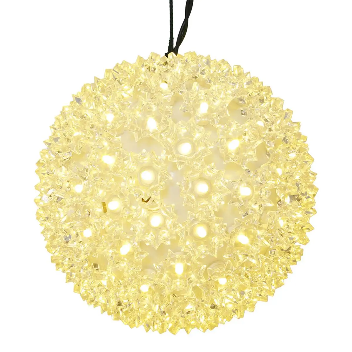 212 MAIN 7.5 in. Plastic Starlight Sphere Christmas Ornament - Sphere Shape, 100 Warm White Twinkling Wide Angle LED Lights, LED Party Light, Indoor/Outdoor Festive Decor